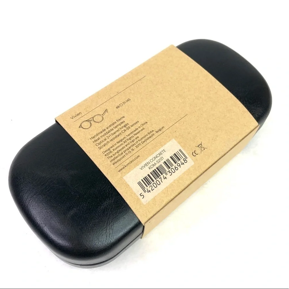 KOMONO Vivien Concrete Sunglasses NEW Grey Gray Round